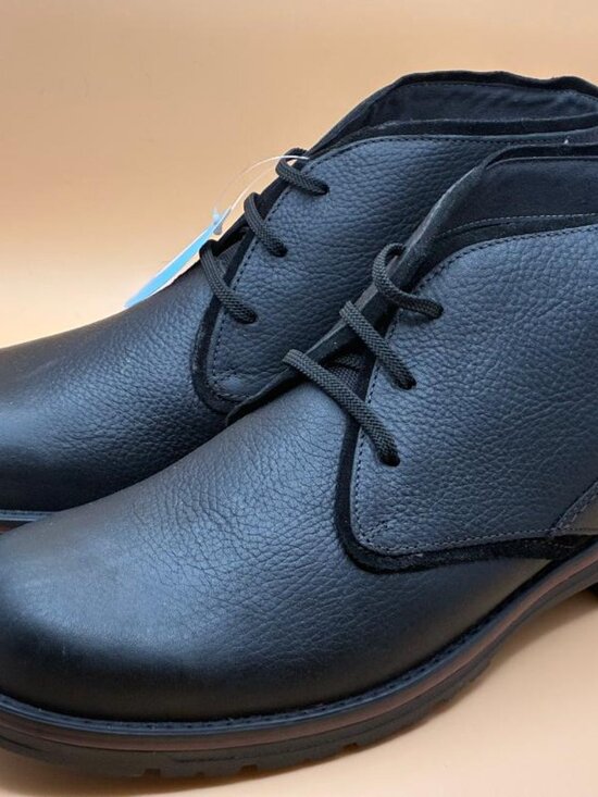 NWT Clarks Boots Men\'s 12 M Morris Peak Pebbled Chukka Waterproof Leather Black main image 7